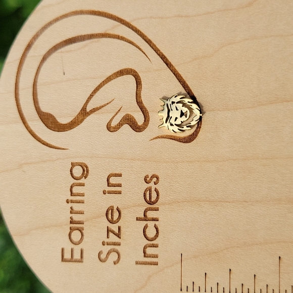 Royal Lion Rastafari Stud Earrings, Lion of Judah, choice of color - Picture 3 of 5